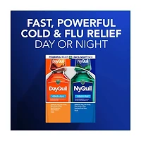 Vicks DayQuil & NyQuil Cherry Cold & Flu Relief Liquid Over-the-Counter Medicine, 8 oz, 2 pk
