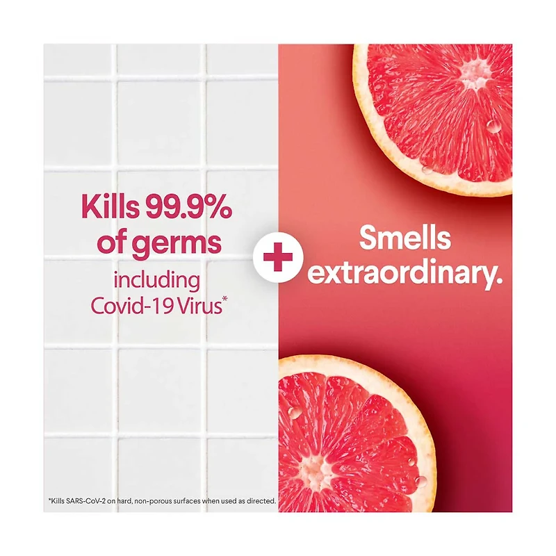 Clorox Scentiva Wipes, Bleach Free Cleaning Wipes, Tahitian Grapefruit Splash, 75 ct