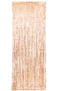 Foil Rose Gold Fringe Door Curtain, 3 x 8 ft.