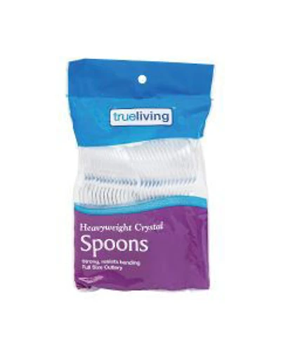 True Living Heavyweight Crystal Spoons, 28 ct
