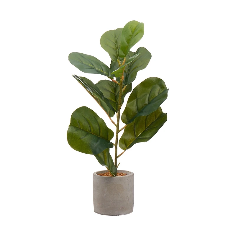 Faux Ficus Plant in Cement Pot