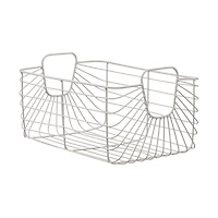Gray Metallic Basket, Medium