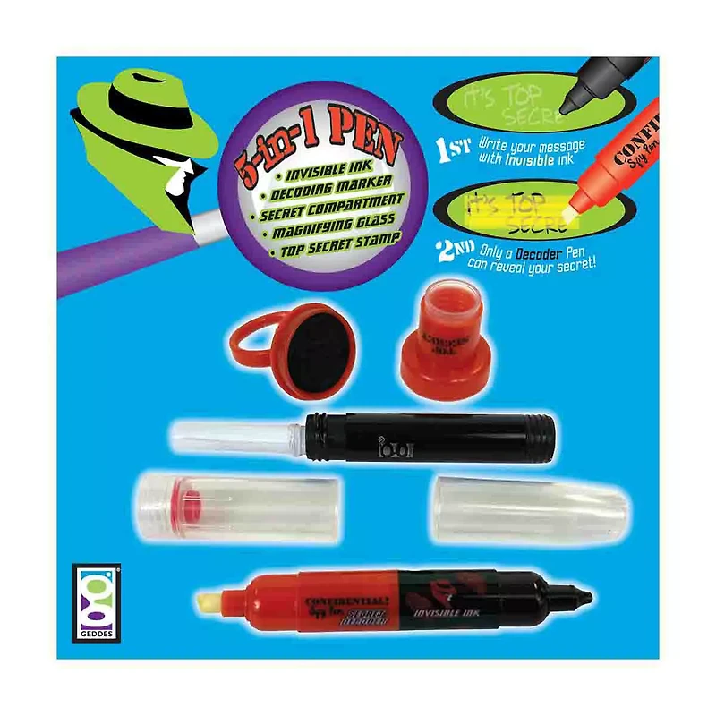 Raymond Geddes Secret Decoder Confidential 5 in 1 Spy Pens