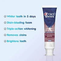 Crest Toothpaste 3DWhite Advanced Teeth Whitening, Glamorous White, 3.3 oz, 2 pk