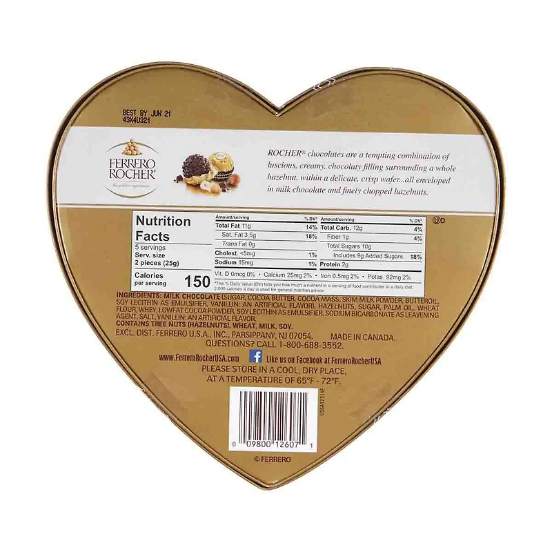 Ferrero Rocher Fine Hazelnut Chocolates, 4.4 oz