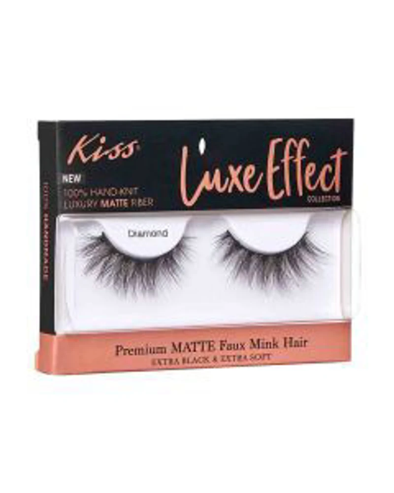 Kiss Luxe Effect Premium Matte Faux Mink Hair Eyelashes, Extra Black