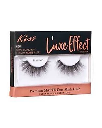 Kiss Luxe Effect Premium Matte Faux Mink Hair Eyelashes, Extra Black