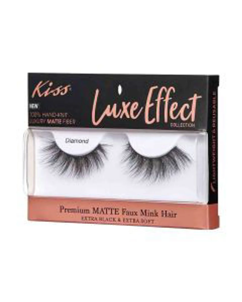 Kiss Luxe Effect Premium Matte Faux Mink Hair Eyelashes, Extra Black
