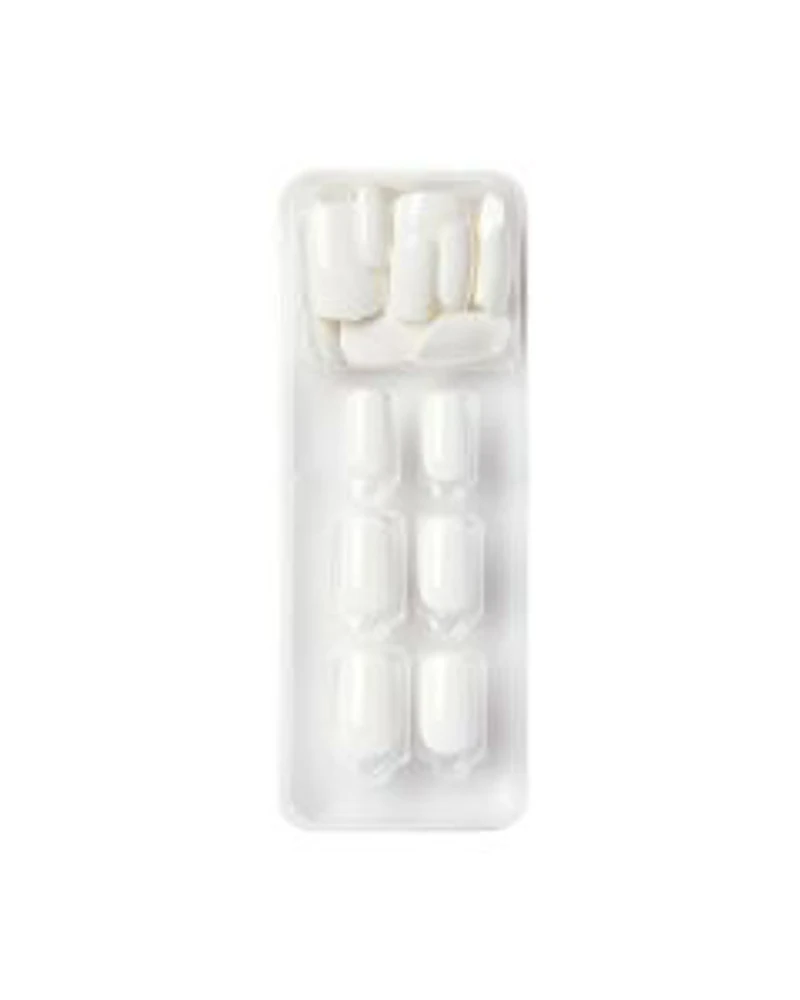 KISS Color Press-On Manicure Fake Nails, ‘White Noise’ - 24 Pieces