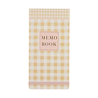 Yellow Gingham Memo Book with Elastic