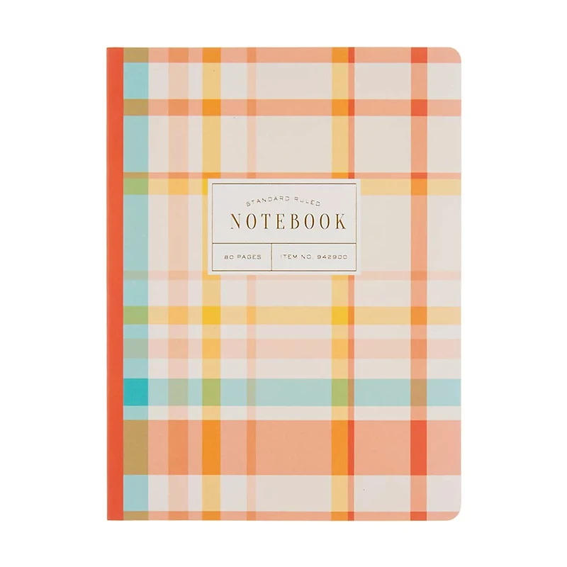 Gingham Standard Ruled Bound Notebook Set, 2 Count