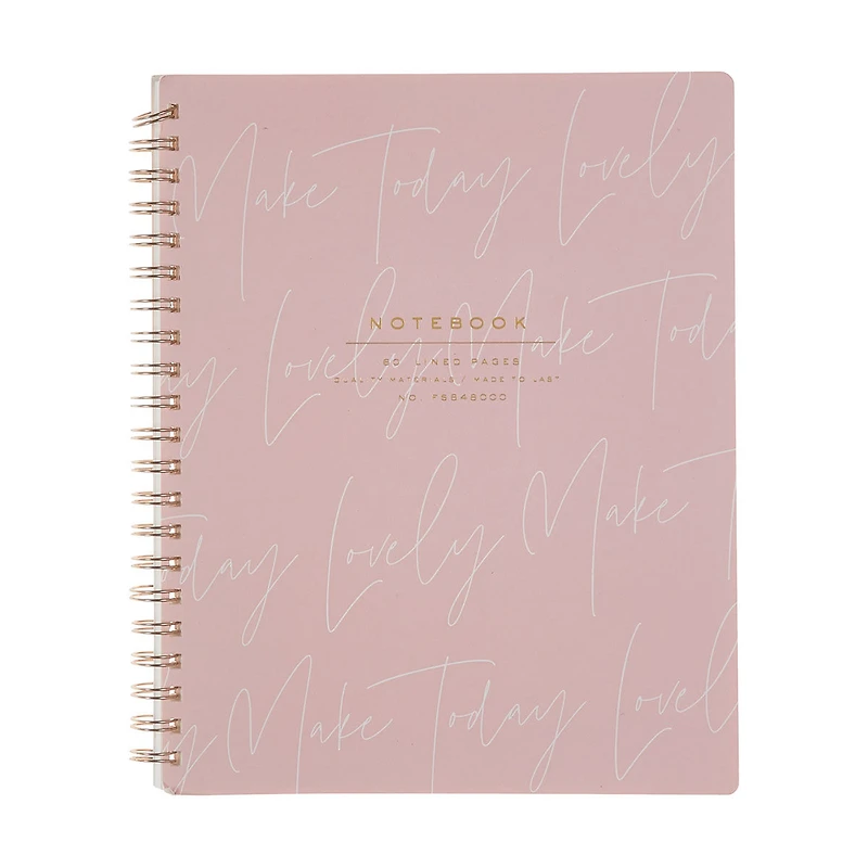 Light Pink Spiral Bound Large Journal, 60 Pages