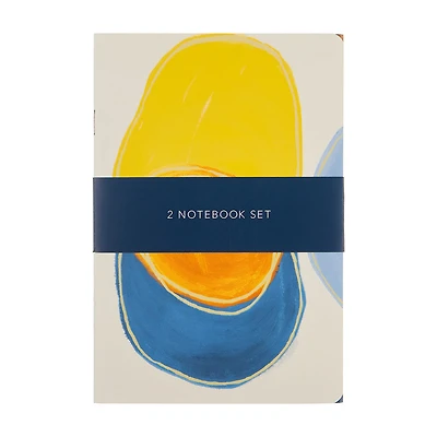 Printed Striped Journal with Loop, Set of 2