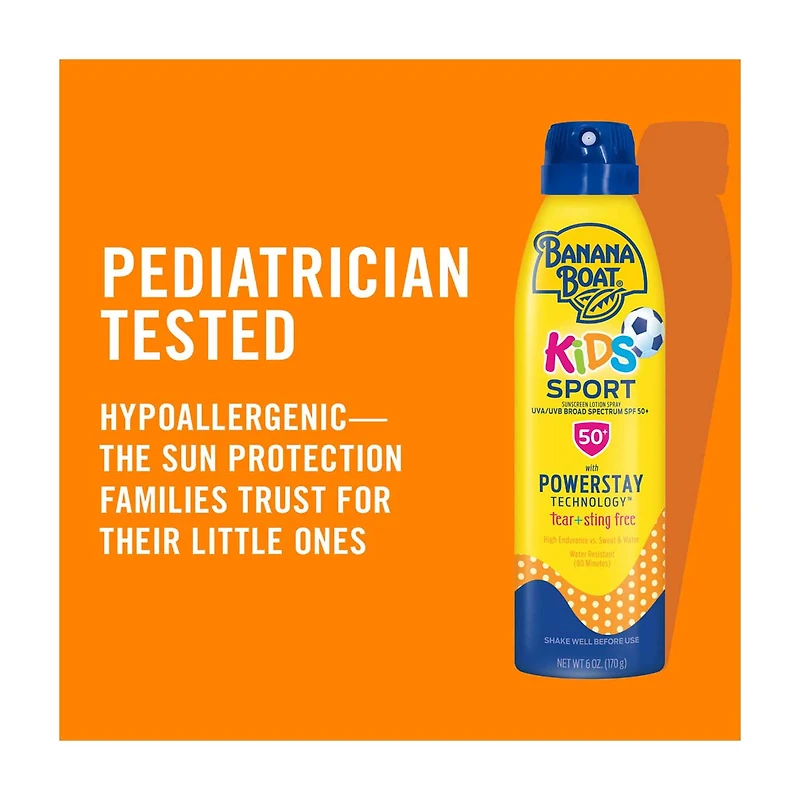 Banana Boat Kids Sport Sunscreen Spray SPF 50+, 6 oz