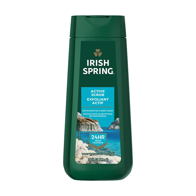 Irish Spring Active Scrub Moisturizing Face & Body Wash, 20 fl oz