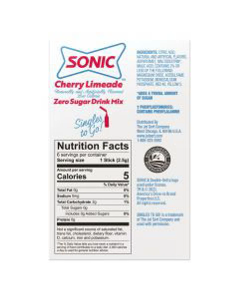 Sonic Cherry Limeade Singles To Go Drink Mix, 6 ct