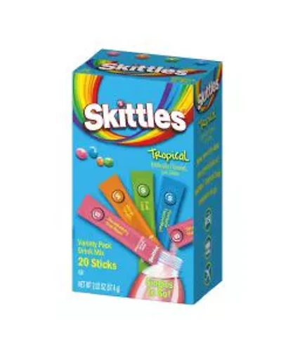 Skittles Singles To Go Drink Mix Tropical Variety Pack, 20 ct