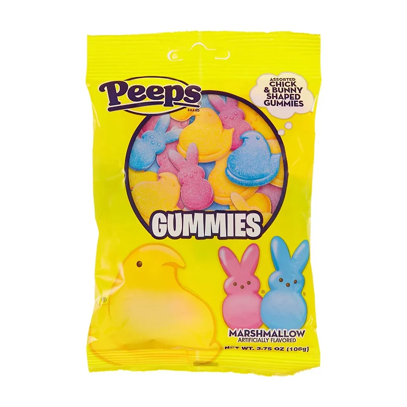 PEEPS Bunny Shaped Gummies Peg Bag, 3.75 oz