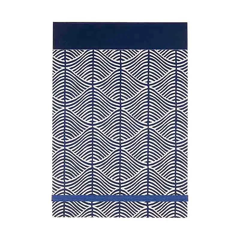 Indigo Wave Patterned List Notepad with Elastic Closure