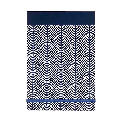 Indigo Wave Patterned List Notepad with Elastic Closure