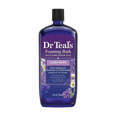 Dr Teal's Foaming Bath with Melatonin, Lavender & Chamomile Essential Oil Blend, 34 fl oz
