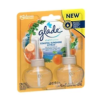 Glade Plug Ins Scented Oil Air Freshener Refills, Coastal Sunshine Citrus™, 0.67 oz, 2 ct