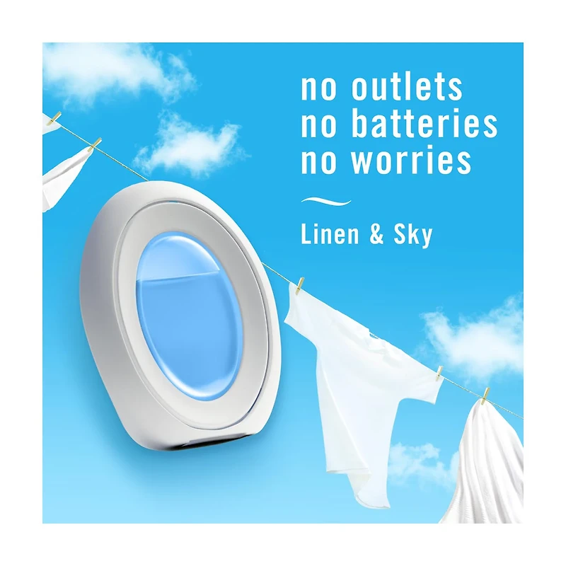 Febreze Bathroom Air Freshener, Odor-Fighting, Linen & Sky Scent, 2 Count