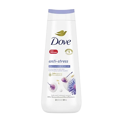Dove Anti-Stress Body Wash, Blue Chamomile & Oat Milk, 20 fl oz
