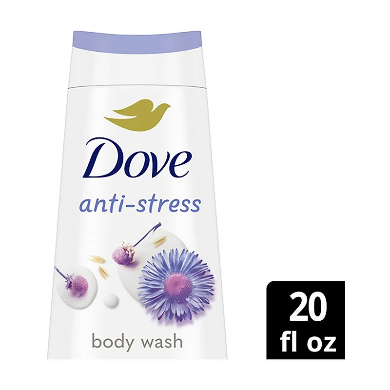 Dove Anti-Stress Body Wash, Blue Chamomile & Oat Milk, 20 fl oz