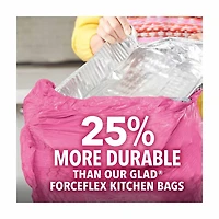 Glad ForceFlex MaxStrength Tall Kitchen Drawstring Trash Bags with Cherry Blossom Febreze, 13 gal,  20 ct