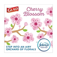 Glad ForceFlex MaxStrength Tall Kitchen Drawstring Trash Bags with Cherry Blossom Febreze, 13 gal,  20 ct
