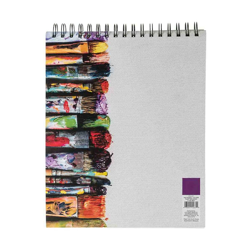 Large Sketchbook with Drawing Tools Design, 9 in x 11 in