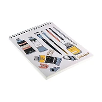 Large Sketchbook with Drawing Tools Design, 9 in x 11 in