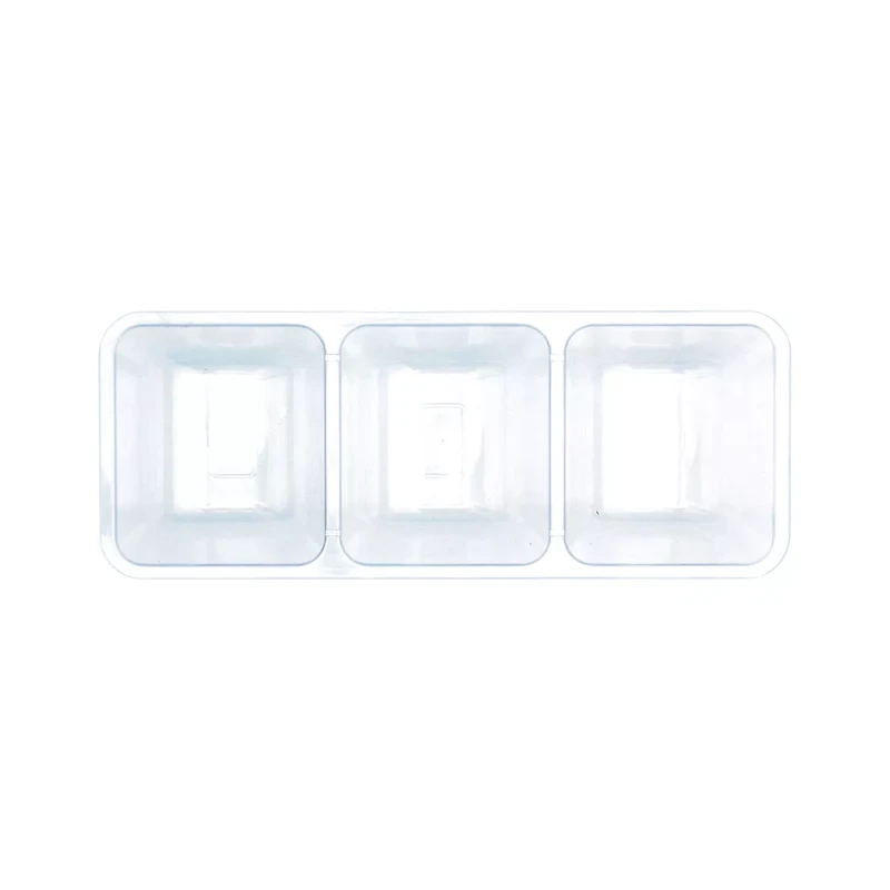Plastic 3 Sectioned Serving Tray, Clear