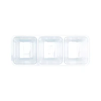 Plastic 3 Sectioned Serving Tray, Clear
