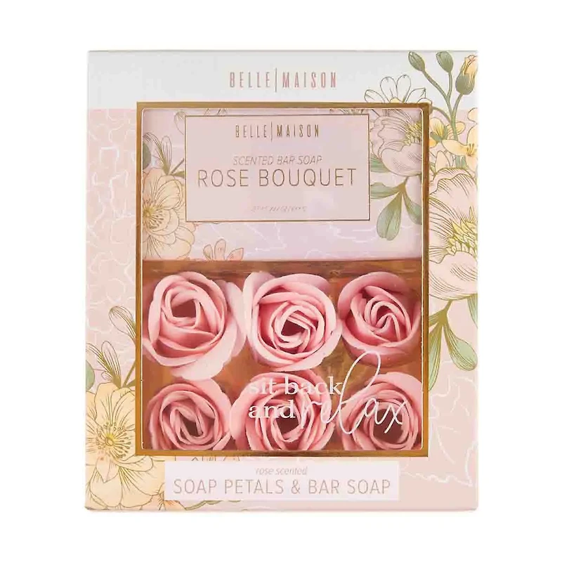 Belle Maison Rose Bouquet Soap Petal and Bar Soap Gift Collection