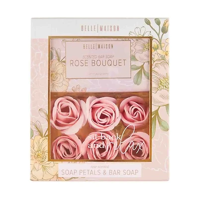 Belle Maison Rose Bouquet Soap Petal and Bar Soap Gift Collection
