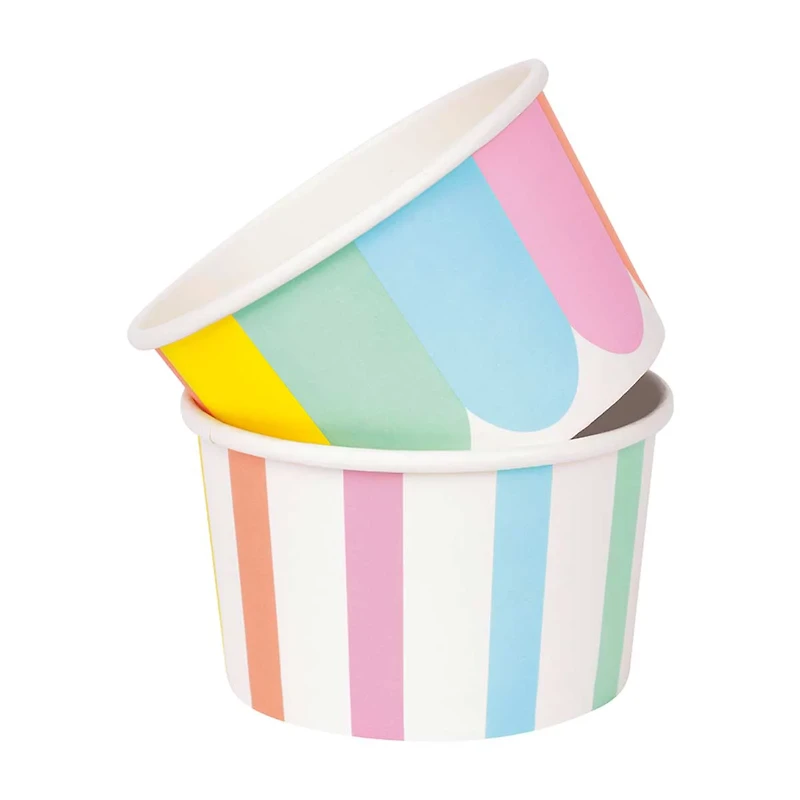 6oz Paper Pastel Ice Cream Cups, 8 Count