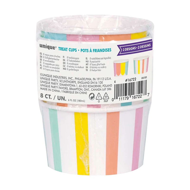 6oz Paper Pastel Ice Cream Cups, 8 Count