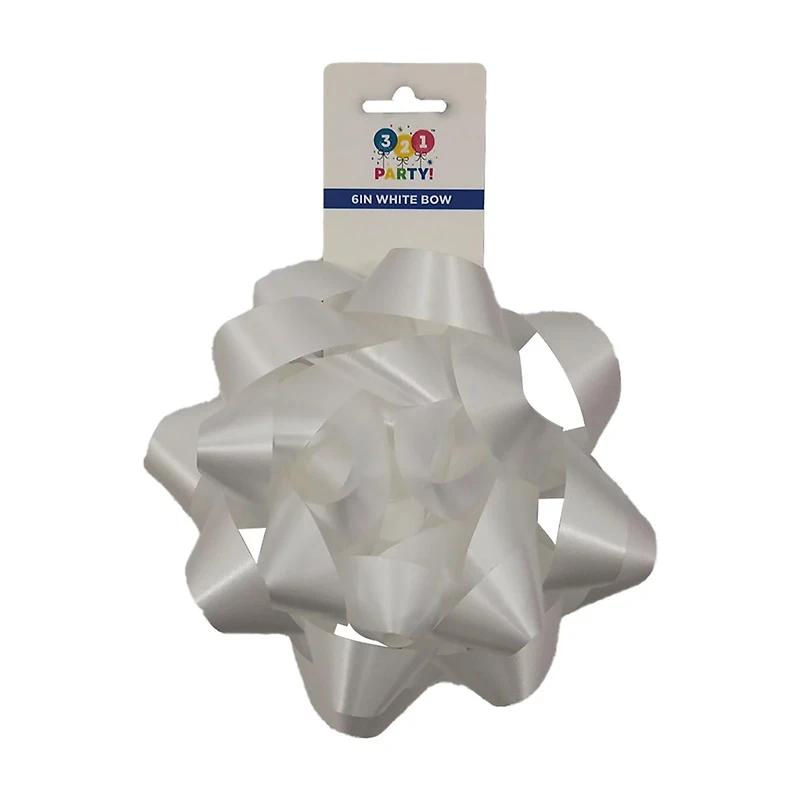 321 Party! White Bow, 6 in