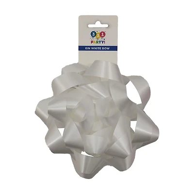 321 Party! White Bow, 6 in