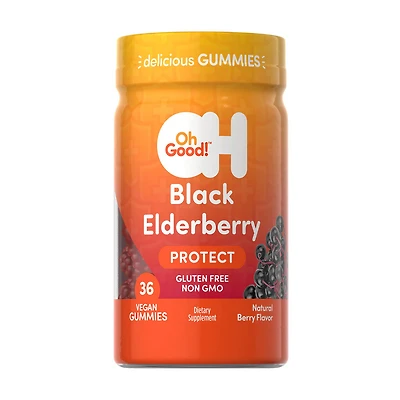 Oh Good! Black Elderberry Gummies, 36 ct