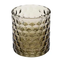 Embossed Diagram Glass Tumbler, Amber