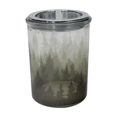 Glass Green Forest Toothbrush Holder