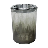 Glass Green Forest Toothbrush Holder