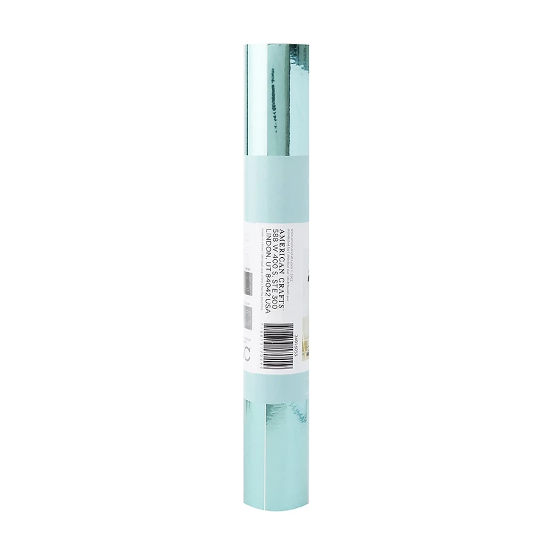 American Crafts Vinyl Roll, Aqua Foil, 12 x 36 in