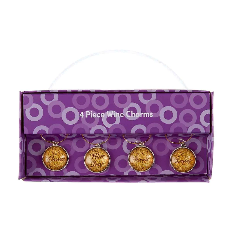 Round Wine Charms, 4 Pieces