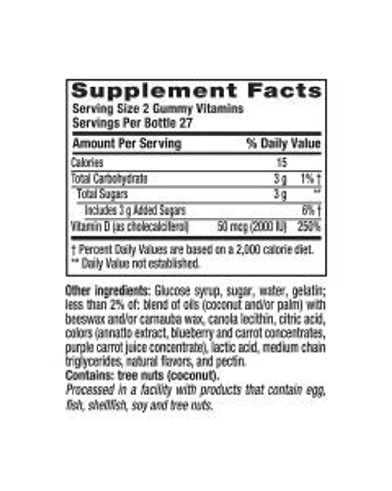 Vitafusion Vitamin D3 Gummy Vitamins, Peach & Berry, 54 ct