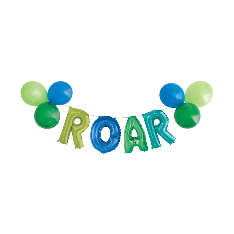 321 Party! Latex & Foil "ROAR" Letter Balloon Banner Kit