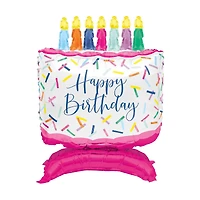 321 Party! Giant Foil Birthday Cake Balloon Centerpiece, 23 in